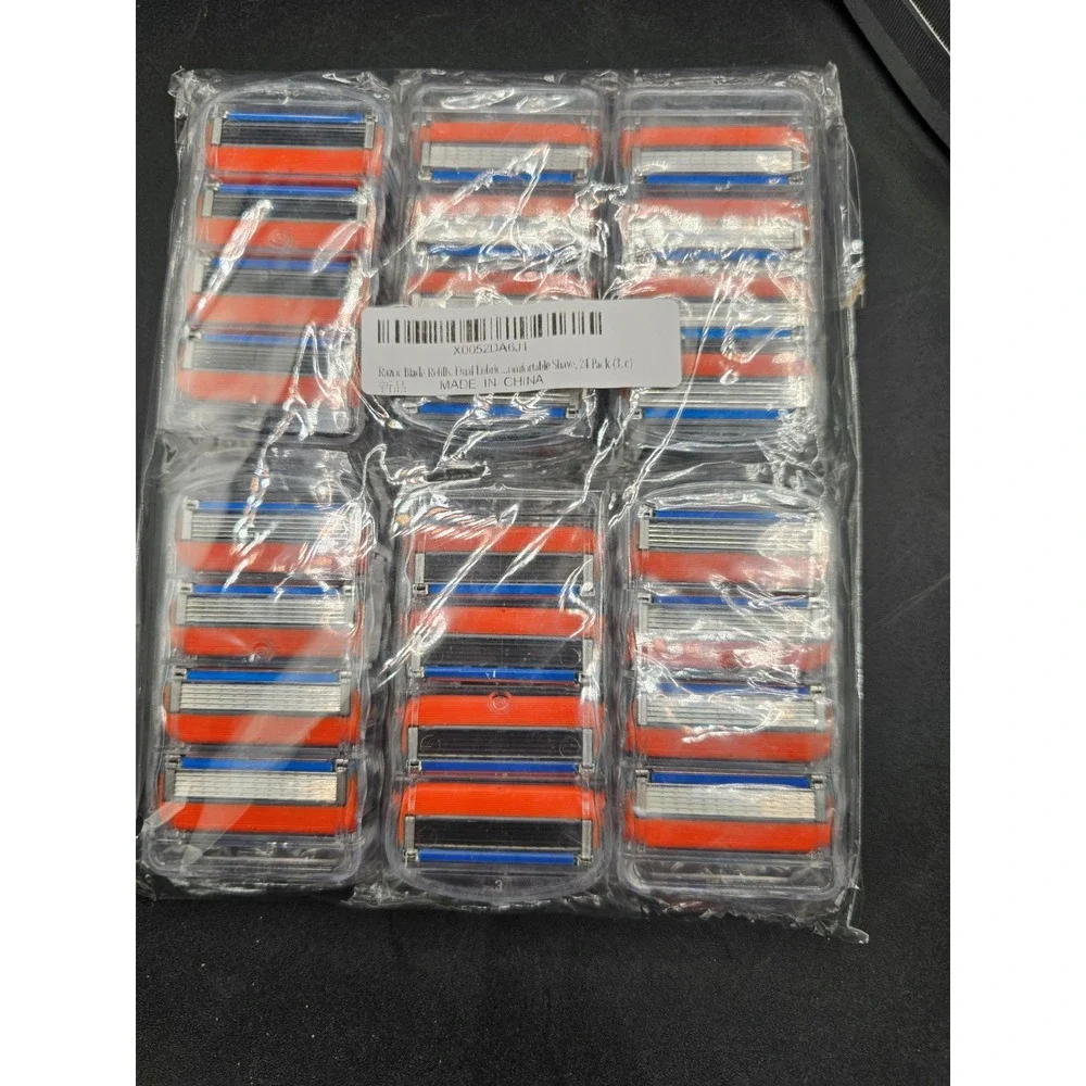 24 Pack Razor Blade Refills Dual Lubricated Comfortable Shave Replacement Blades